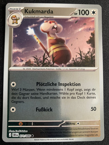 Kukmarda 71/86 – Wachsendes Chaos (Mega-Entwicklung) – Pokémon Karte Reverse Holo