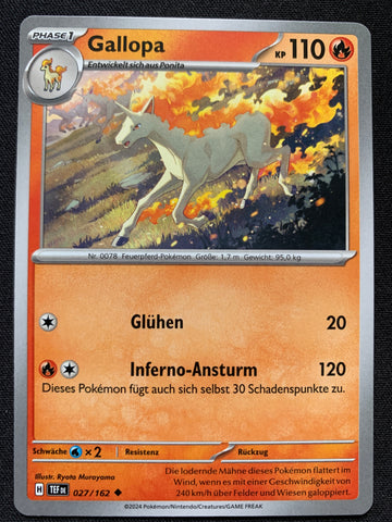 Gallopa 27/162 – Gewalten der Zeit (Karmesin & Purpur) – Pokémon Karte Matt