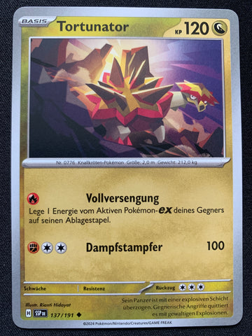 Tortunator 137/191 – Stürmische Funken (Karmesin & Purpur) – Pokémon Karte Matt