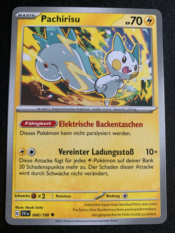 Pachirisu 68/198 – Karmesin & Purpur – Pokémon Karte Matt