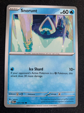 Snorunt (Englisch) 37/182 – Paradoxrift (Karmesin & Purpur) – Pokémon Karte Matt