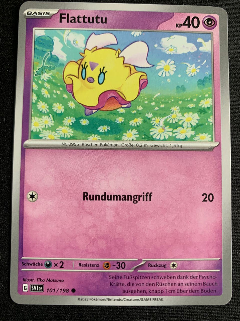 Flattutu 101/198 – Karmesin & Purpur – Pokémon Karte Matt