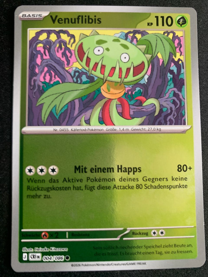 Venuflibis 4/86 – Wachsendes Chaos (Mega-Entwicklung) – Pokémon Karte Reverse Holo