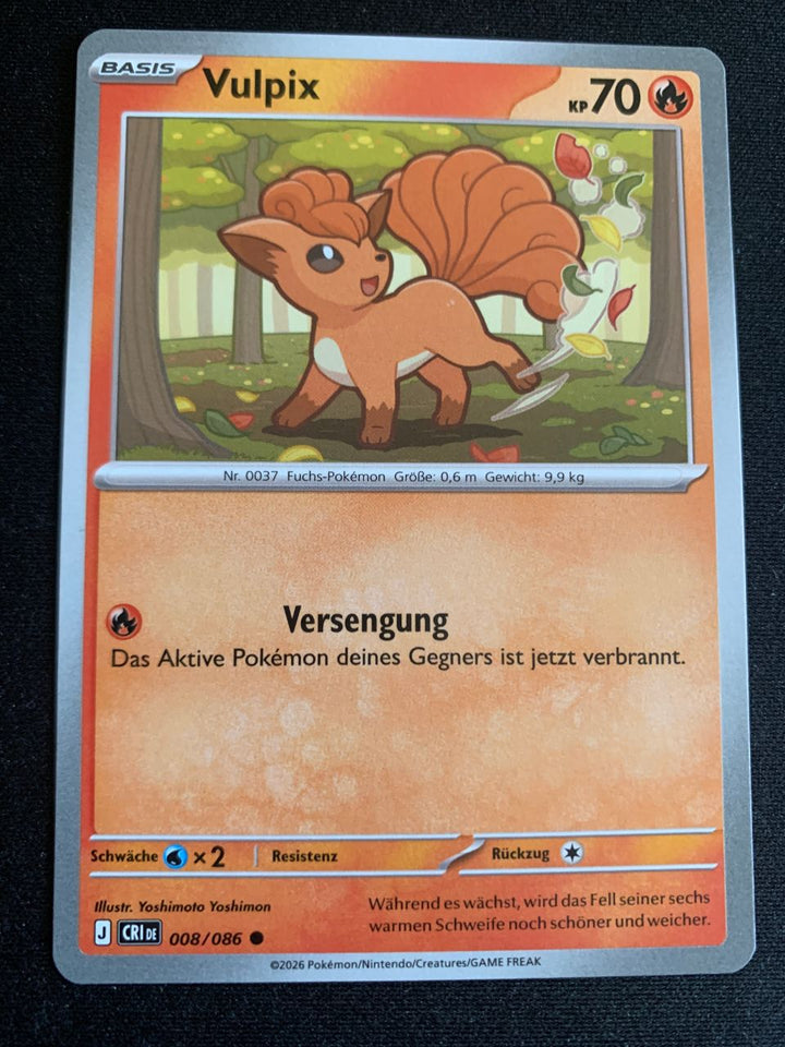 Vulpix 8/86 – Wachsendes Chaos (Mega-Entwicklung) – Pokémon Karte Matt