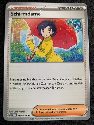 Schirmdame 169/182 – Paradoxrift (Karmesin & Purpur) – Pokémon Karte Matt