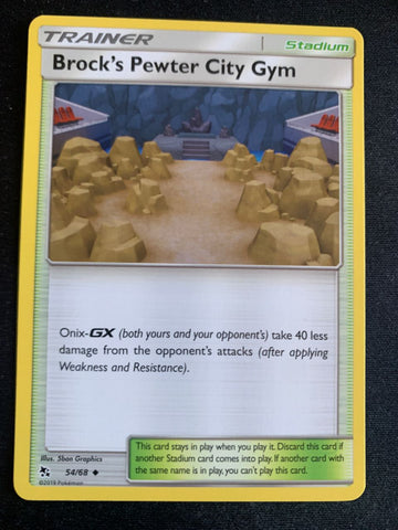 Brock's Pewter City Gym (Englisch) 54/68 – Verborgenes Schicksal – Pokémon Karte Matt