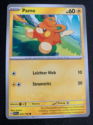 Pamo 74/198 – Karmesin & Purpur – Pokémon Karte Matt