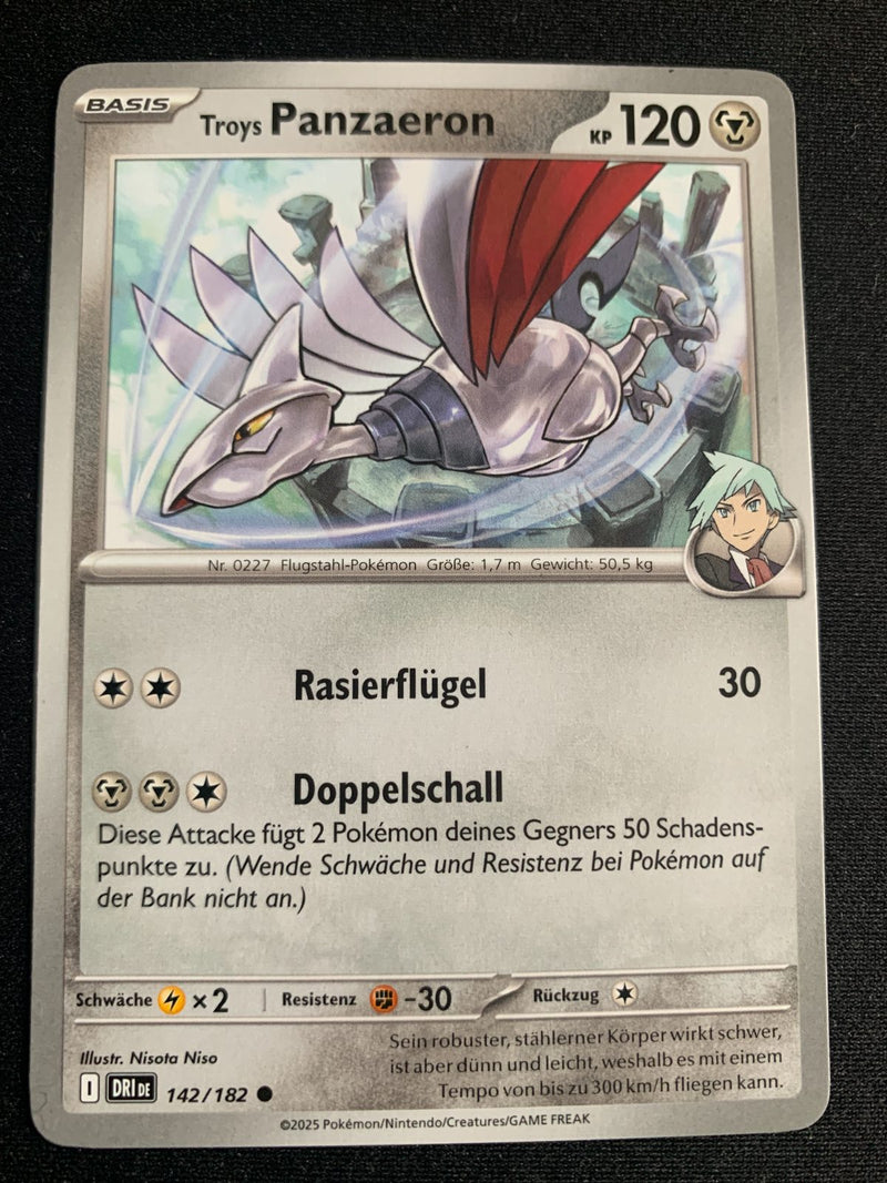 Troys Panzaeron 142/182 – Ewige Rivalen (Karmesin & Purpur) – Pokémon Karte Matt