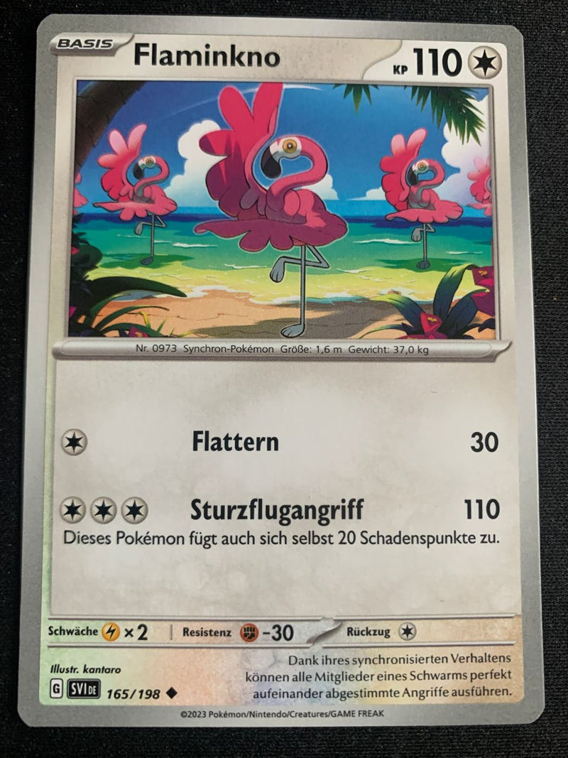 Flaminkno 165/198 – Karmesin & Purpur – Pokémon Karte Matt