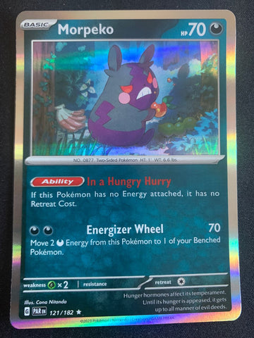 Morpeko 121/182 – Paradoxrift (Karmesin & Purpur) – Pokémon Karte Holo