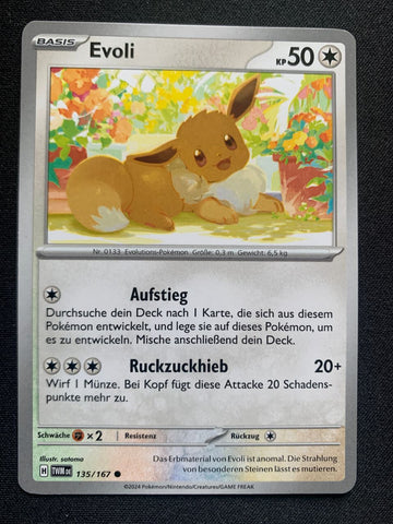 Evoli 135/167 – Maskerade im Zwielicht (Karmesin & Purpur) – Pokémon Karte Matt