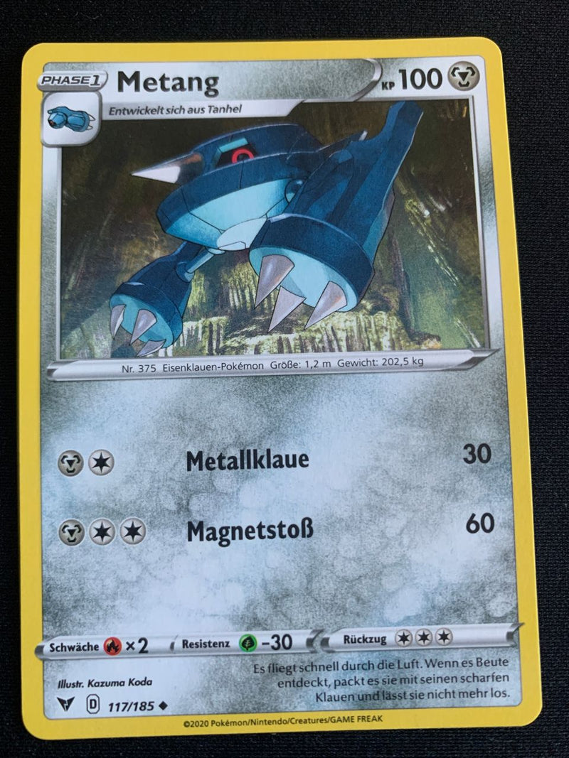 Metang 117/185 – Farbenschock (Schwert & Schild) – Pokémon Karte Matt