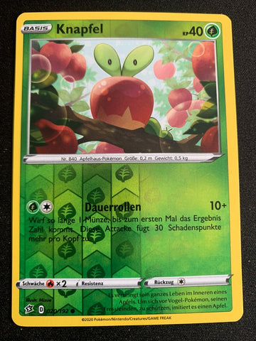 Knapfel 20/192 – Clash der Rebellen (Schwert & Schild) – Pokémon Karte Reverse Holo