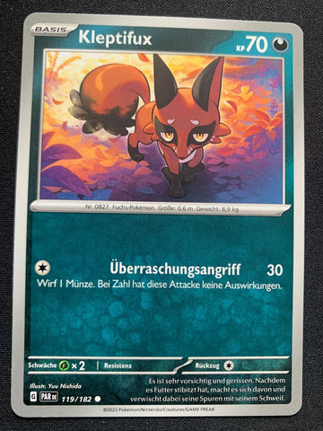 Kleptifux 119/182 – Paradoxrift (Karmesin & Purpur) – Pokémon Karte Matt