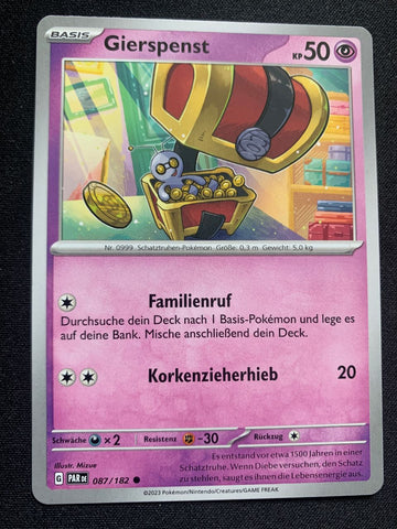Gierspenst 87/182 – Paradoxrift (Karmesin & Purpur) – Pokémon Karte Matt
