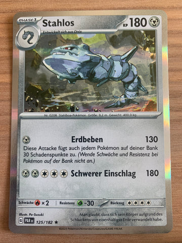 Stahlos 125/182 – Paradoxrift (Karmesin & Purpur) – Pokémon Karte Holo