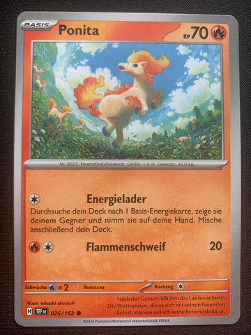 Ponita 26/162 – Gewalten der Zeit (Karmesin & Purpur) – Pokémon Karte Matt