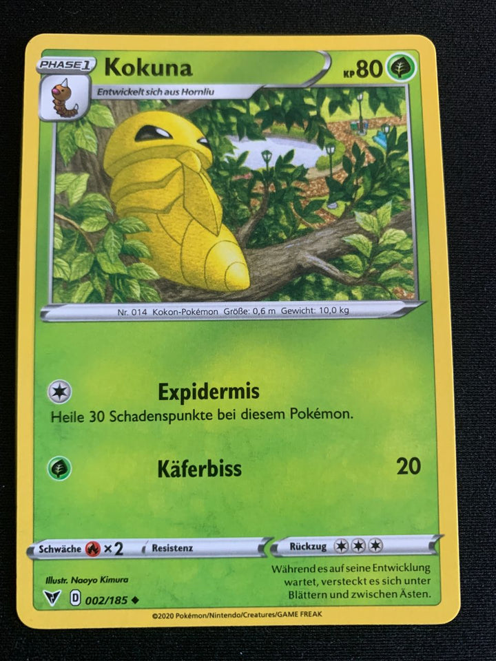 Kokuna 2/185 – Farbenschock (Schwert & Schild) – Pokémon Karte Matt