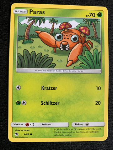 Paras 4/68 – Verborgenes Schicksal – Pokémon Karte Matt