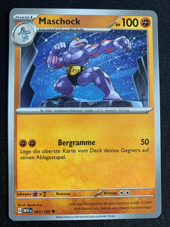 Maschock 67/165 – 151 (Karmesin & Purpur) – Pokémon Karte Matt