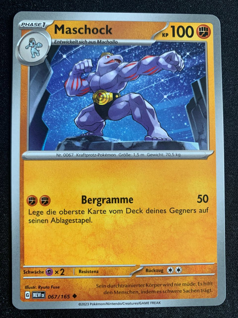 Maschock 67/165 – 151 (Karmesin & Purpur) – Pokémon Karte Matt