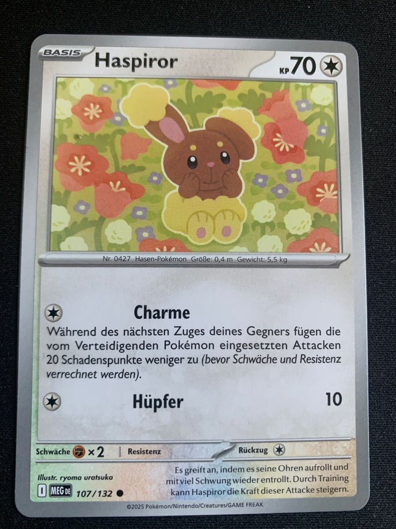 Haspiror 107/132 – Mega-Entwicklung – Pokémon Karte Matt