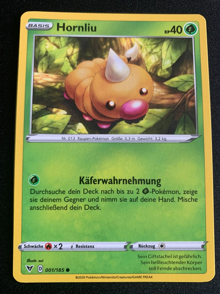 Hornliu 1/185 – Farbenschock (Schwert & Schild) – Pokémon Karte Matt