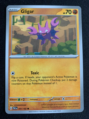 Gligar (Englisch) 91/182 – Paradoxrift (Karmesin & Purpur) – Pokémon Karte Matt