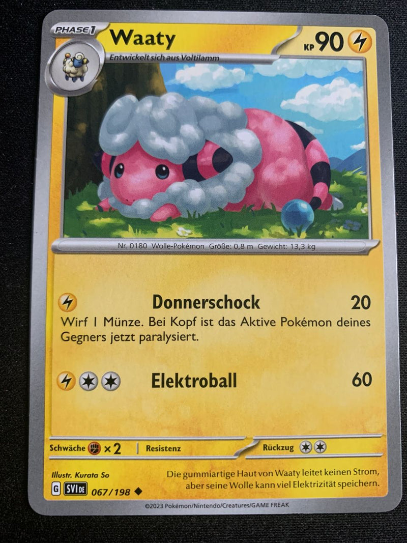 Waaty 67/198 – Karmesin & Purpur – Pokémon Karte Matt
