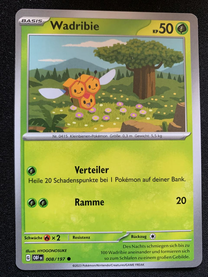 Wadribie 8/197 – Obsidianflammen (Karmesin & Purpur) – Pokémon Karte Matt