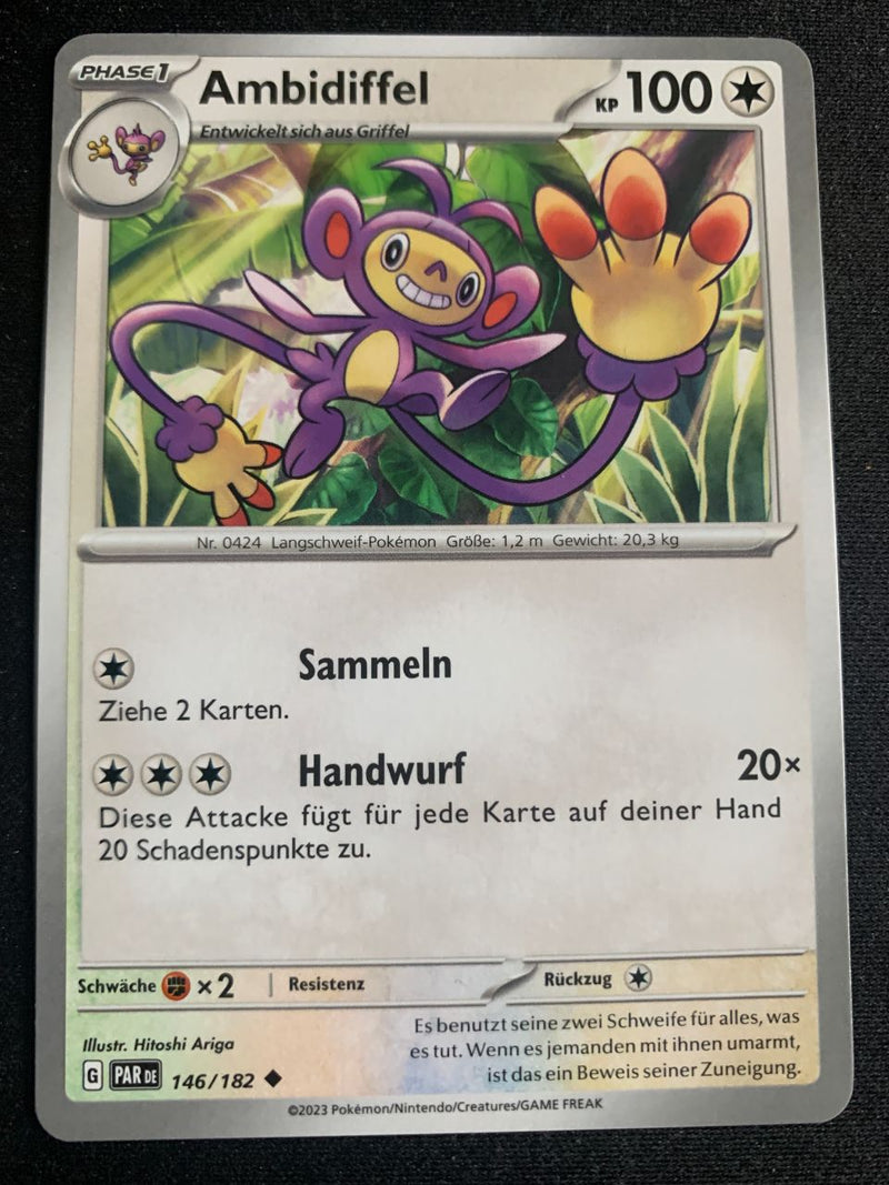 Ambidiffel 146/182 – Paradoxrift (Karmesin & Purpur) – Pokémon Karte Matt