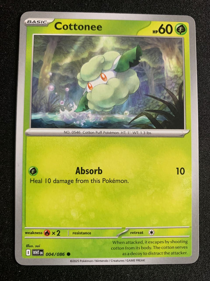 Cottonee (Englisch) 4/86 – Weiße Flammen (Karmesin & Purpur) – Pokémon Karte Matt