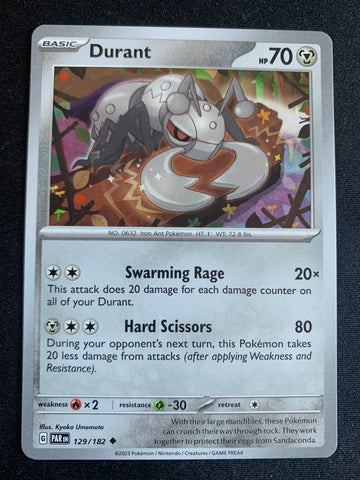 Durant (Englisch) 129/182 – Paradoxrift (Karmesin & Purpur) – Pokémon Karte Matt