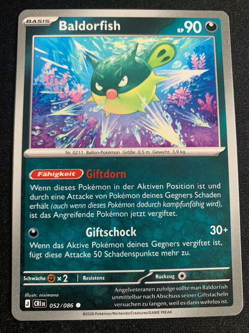 Baldorfish 52/86 – Wachsendes Chaos (Mega-Entwicklung) – Pokémon Karte Matt