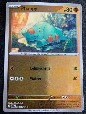 Phanpy 44/86 – Wachsendes Chaos (Mega-Entwicklung) – Pokémon Karte Reverse Holo