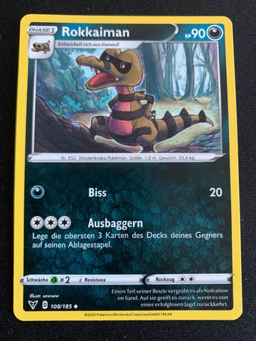 Rokkaiman 108/185 – Farbenschock (Schwert & Schild) – Pokémon Karte Matt