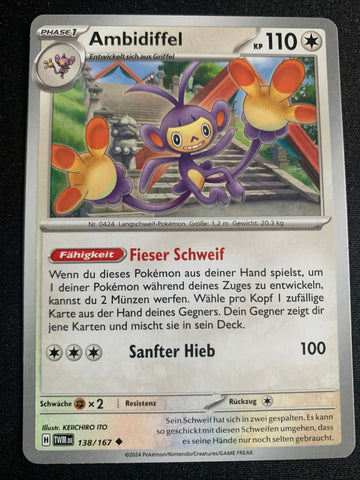 Ambidiffel 138/167 – Maskerade im Zwielicht (Karmesin & Purpur) – Pokémon Karte Matt