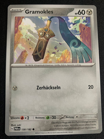 Gramokles 130/182 – Paradoxrift (Karmesin & Purpur) – Pokémon Karte Matt