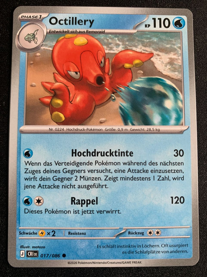 Octillery 17/86 – Wachsendes Chaos (Mega-Entwicklung) – Pokémon Karte Matt