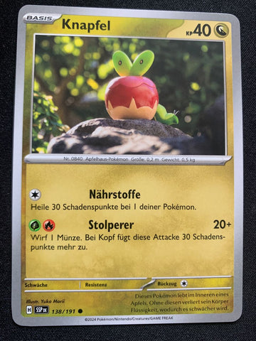 Knapfel 138/191 – Stürmische Funken (Karmesin & Purpur) – Pokémon Karte Matt