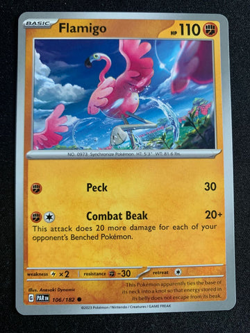 Flamigo (Englisch) 106/182 – Paradoxrift (Karmesin & Purpur) – Pokémon Karte Matt