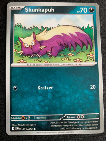 Skunkapuh 53/86 – Wachsendes Chaos (Mega-Entwicklung) – Pokémon Karte Matt