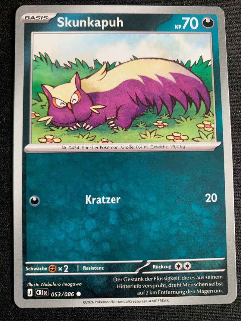 Skunkapuh 53/86 – Wachsendes Chaos (Mega-Entwicklung) – Pokémon Karte Matt
