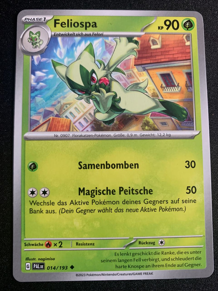 Feliospa 14/193 – Entwicklungen in Paldea (Karmesin & Purpur) – Pokémon Karte Matt