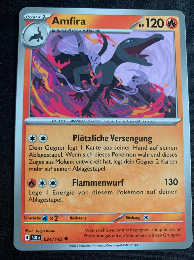 Amfira 24/142 – Stellarkrone (Karmesin & Purpur) – Pokémon Karte Matt