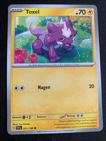 Toxel 71/198 – Karmesin & Purpur – Pokémon Karte Matt