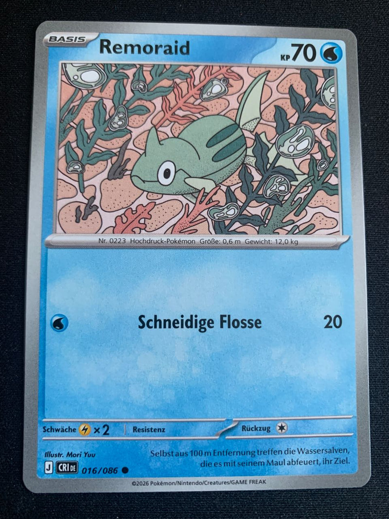 Remoraid 16/86 – Wachsendes Chaos (Mega-Entwicklung) – Pokémon Karte Matt