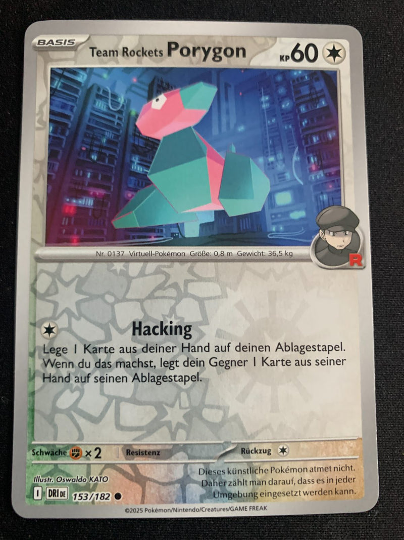 Team Rockets Porygon 153/182 – Ewige Rivalen (Karmesin & Purpur) – Pokémon Karte Reverse Holo