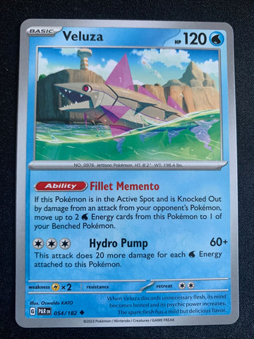 Veluza (Englisch) 54/182 – Paradoxrift (Karmesin & Purpur) – Pokémon Karte Matt