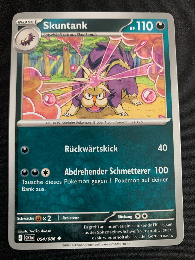 Skuntank 54/86 – Wachsendes Chaos (Mega-Entwicklung) – Pokémon Karte Matt